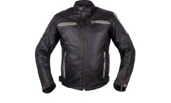 Ādas motocikla jaka W-TEC Helsin - Melns/balts