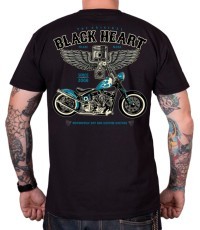 T-krekls BLACK HEART Blue Chopper - Melna