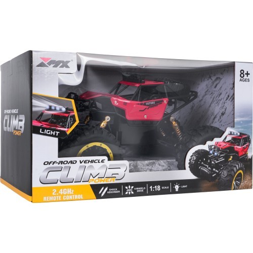 Tālvadības kāpelētājs 1:18 CLIMB POWER, sarkans