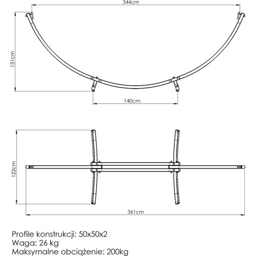 Šūpuļtīkls ar rāmi Marbo Sport MO-011, liels
