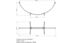 Šūpuļtīkls ar rāmi Marbo Sport MO-011, liels