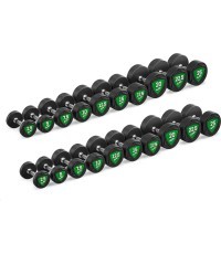 Fiksēta svara poliuretāna hanteļu komplekts 2,5–25 kg (solis 2,5 kg) 275 kg – UpForm