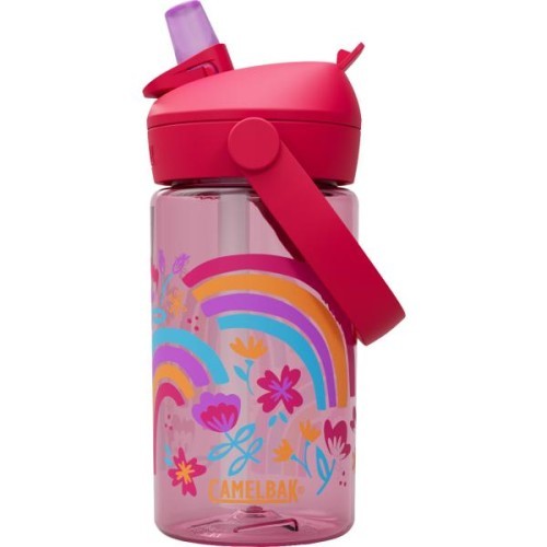 Thrive Flip Straw Kids pudele 0,4 l Rainbow Floral
