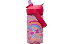 Thrive Flip Straw Kids pudele 0,4 l Rainbow Floral