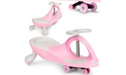 Bērnu braucamā mašīna ar LED riteņiem, rozā, ECOTOYS