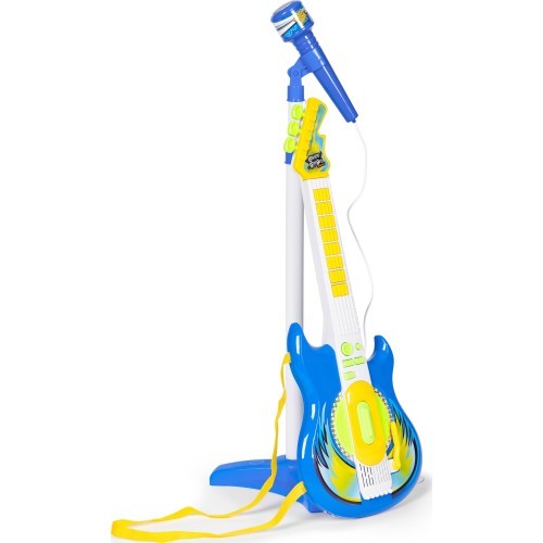 Electric guitar set microphone tripod for kids mp3 - blue
