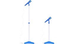 Детский набор электрогитары с микрофоном и стойкой, MP3, синий
