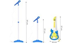 Electric guitar set microphone tripod for kids mp3 - blue