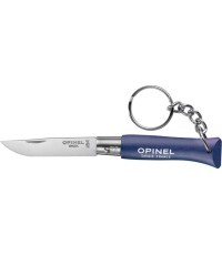 Нож Opinel №4 с буковой рукоятью и брелоком для ключей - Тёмно-синий