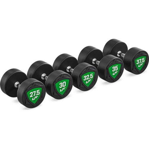 Poliuretāna fiksēta svara hanteļu komplekts 27,5–37,5 kg (solis 2,5 kg) 325 kg – UpForm