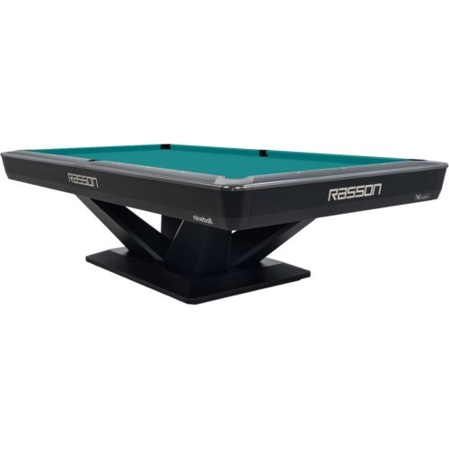 Biljarda galds Pool Rasson Victory III, melns, CLUB pocket, 9 ft., Simonis 760 blue green