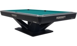 Бильярдный стол Pool Rasson Victory III, черный, CLUB pocket, 9 ft., Simonis 760 blue green