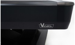 Billiard Table, Pool, Rasson Victory III, Black, CLUB pocket size, 9 ft., Simonis 760 blue green
