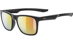 Uvex LGL 42 glasses, black / mirror red