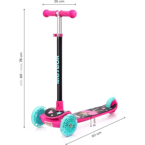 Tricycle scooter meteor funny - Pink