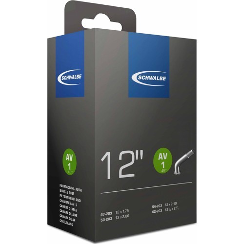 Schwalbe AV1 kamera 12" x 1/2x2.1/4" (47/62-203), AV 45°, ventiļa garums 40 mm
