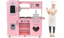 Large Wooden Kitchen For Kids Eco Toys, Sound Effects