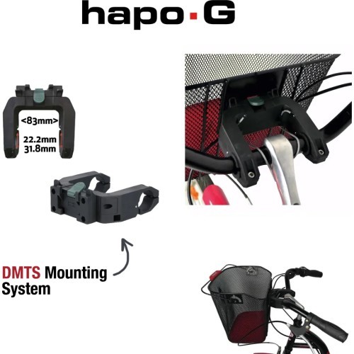 Velosipēda stūres soma BONIN HAPO-G E-Bike // ar Quick-Release stiprinājumu, metāla (melna)