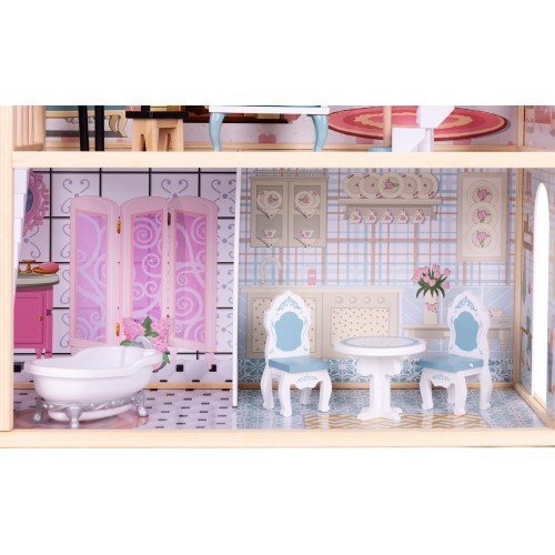 Dollhouse large wooden 3 floors 11 furniture ECOTOYS