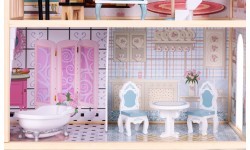 Dollhouse large wooden 3 floors 11 furniture ECOTOYS