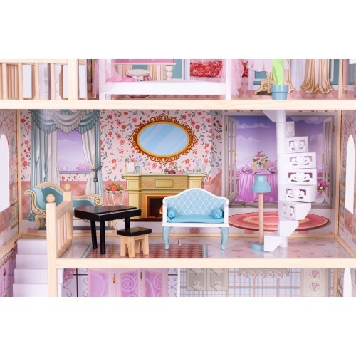 Dollhouse large wooden 3 floors 11 furniture ECOTOYS