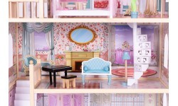 Dollhouse large wooden 3 floors 11 furniture ECOTOYS