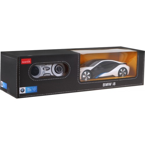 Tālvadības automašīna BMW i8, balta, 1:24 RASTAR