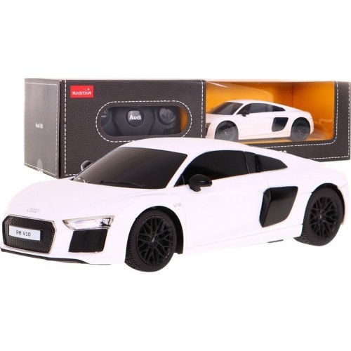 Tālvadības automašīna Audi R8, balta 1:24 RASTAR