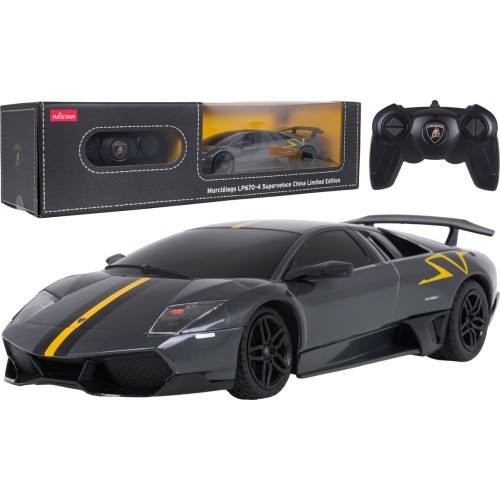 Tālvadības automašīna 1:24 Lamborghini Murcielago LP670-4 Superveloce, pelēka, RASTAR