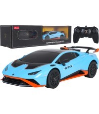 Tālvadības automašīna 1:24 Lamborghini Huracan STO, zila, RASTAR