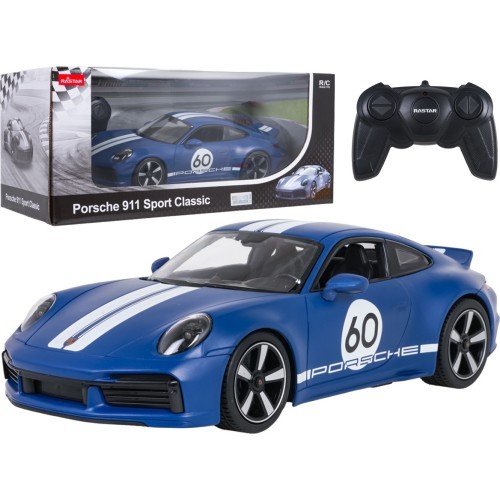 Tālvadības automašīna 1:16 Porsche 911 Sport Classic zila RASTAR