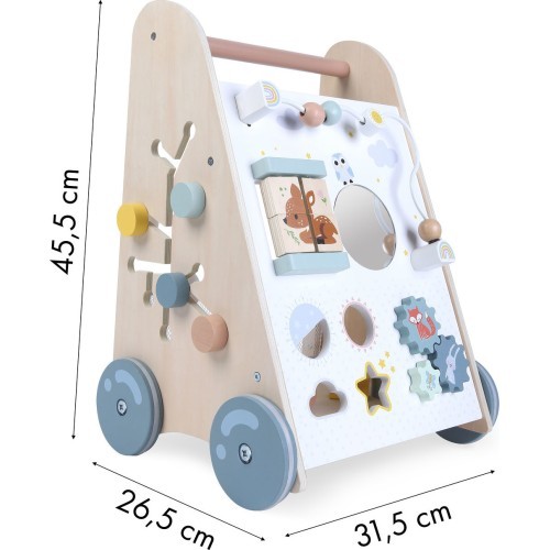 Wooden push walker educational stroller
