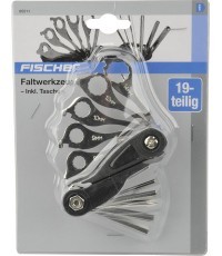 FISCHER multifunction tool set, foldable, 19 tools