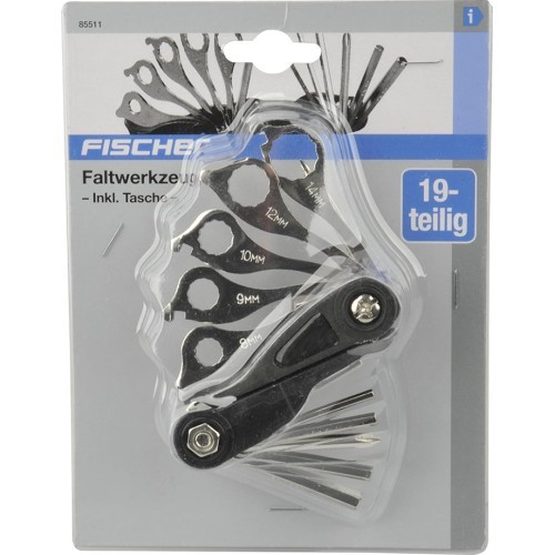 FISCHER multifunction tool set, foldable, 19 tools