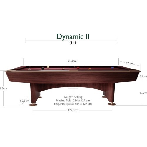 Бильярдный стол Dynamic II – коричневый, 9 футов
