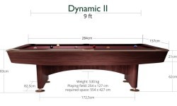 Biljarda galds Dynamic II – brūns, 9 pēdas