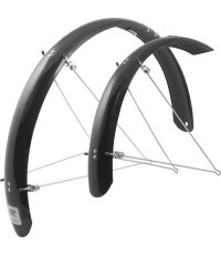 FORCE Aluflex 26" fenders with stays (PET plastic, black)