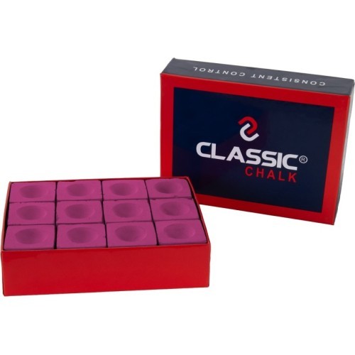 Мел для бильярдного кия Classic, красный, 12 шт.
