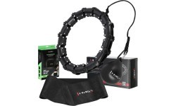 SET HULA HOOP HHW11 BLACK WITH WEIGHT + WAIST SUPPORT BR163 BLACK PLUS SIZE HMS