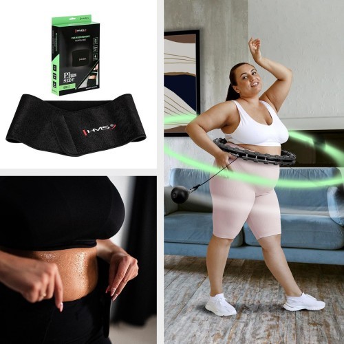 Hula Hoop HHW11 komplekts, melns, ar atsvaru un vidukļa balstu BR163 Plus Size HMS