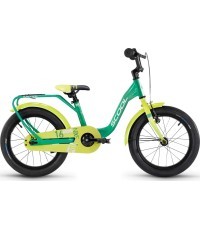 S'COOL niXe 16" 1-speed coaster-brake aluminium bike, green-lime