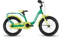S'COOL niXe 16" 1-speed coaster-brake aluminium bike, green-lime