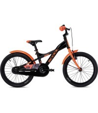 S'COOL XXlite 18" 1-speed coaster-brake bike, aluminium, black-orange