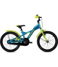 Bērnu velosipēds S'COOL XXlite 18", 1 ātrums, kontrbremze, alumīnijs, zili zaļš