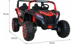 Elektromobilis bagijs ATV Racing 4x4, sarkans