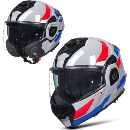 Atverama motocikla ķivere W-TEC Zoroz P/J - Spīdīgs trīskrāsu