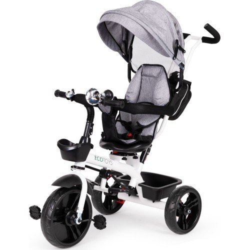 Trīsritenis Eco Toys ar 360° grozāmu sēdekli, zils