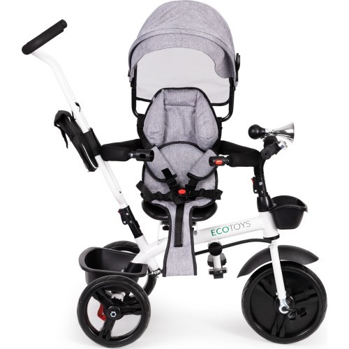 Trīsritenis Eco Toys ar 360° grozāmu sēdekli, zils
