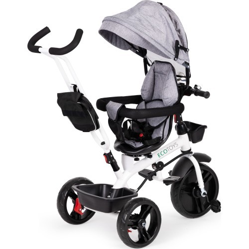 Trīsritenis Eco Toys ar 360° grozāmu sēdekli, zils