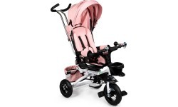 Трёхколёсный велосипед ECOTOYS Pink Delux с навесом, поворотный на 360°